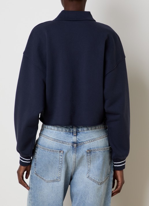 Off-White Script polo met logo - achterkant donkerblauw