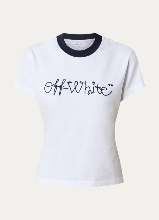 Off-White Script T-shirt met logo - voorkant 2 wit