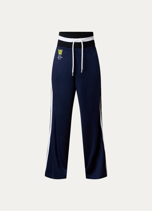 Off-White Serena high waist loose fit joggingbroek met logo - voorkant 5 donkerblauw
