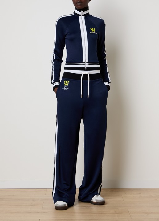 Off-White Serena high waist loose fit joggingbroek met logo - voorkant 6 donkerblauw