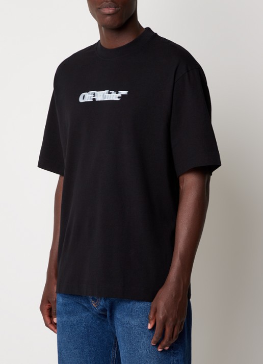Off-White Sliding Book Skate T-shirt met logoprint  - detail zwart