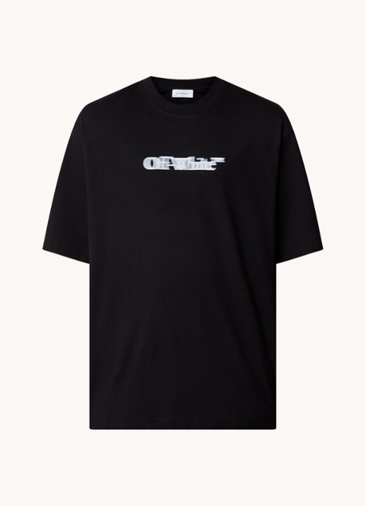 Off-White Sliding Book Skate T-shirt met logoprint  - voorkant 4 zwart