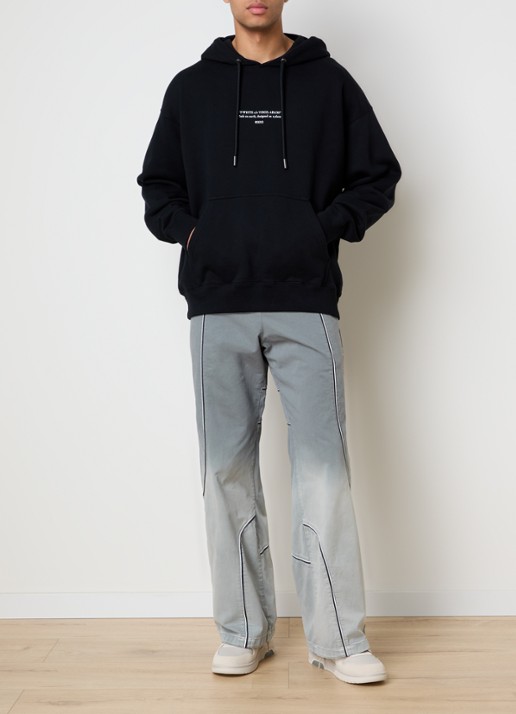 Off-White Statement hoodie met logoprint - voorkant 2 zwart