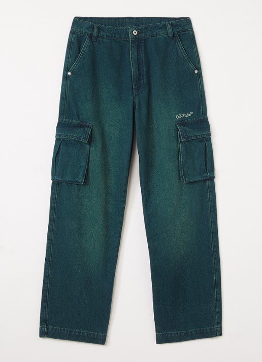 Off-White Straight fit cargobroek van denim