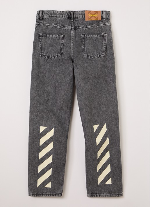 Off-White Straight leg jeans met print - voorkant 2 grijs