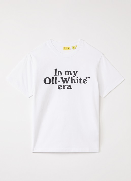 Off-White T-shirt met logo- en backprint