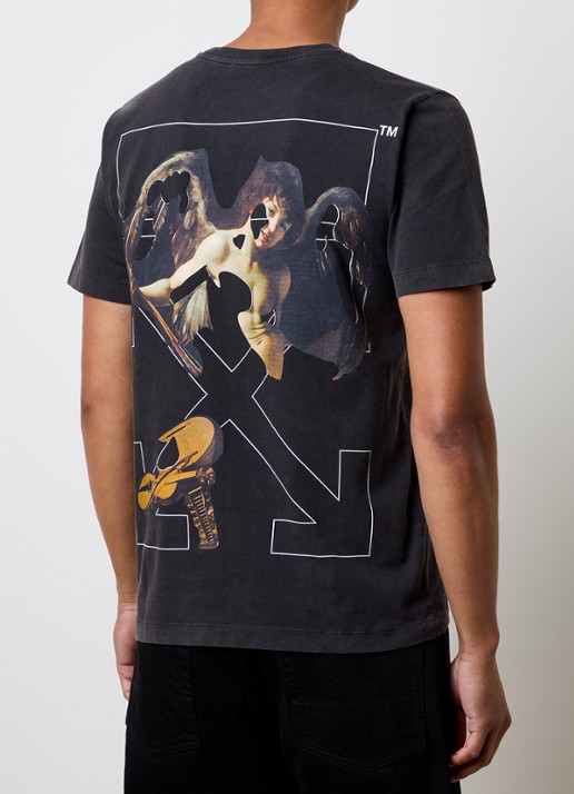 Off-White T-shirt met logo- en backprint - detail 4 antraciet