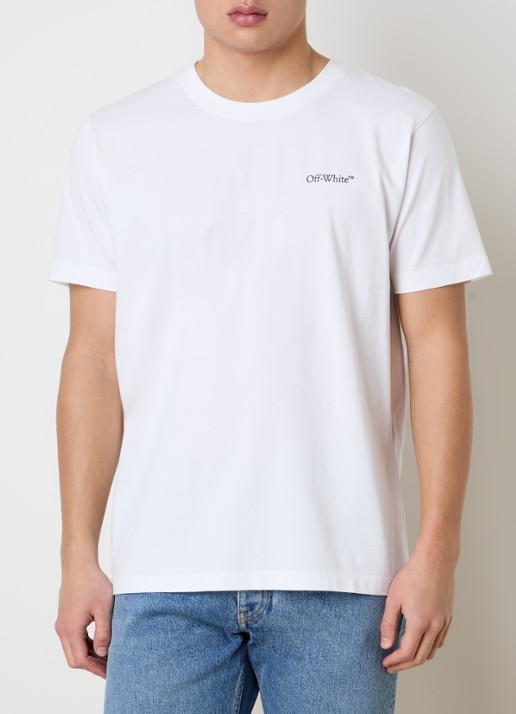Off-White T-shirt met logo- en backprint - achterkant 3 wit