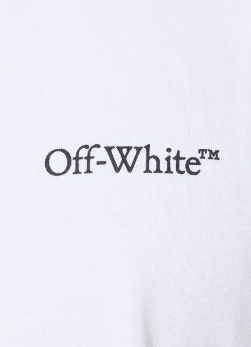 Off-White T-shirt met logo- en backprint - detail 5 wit