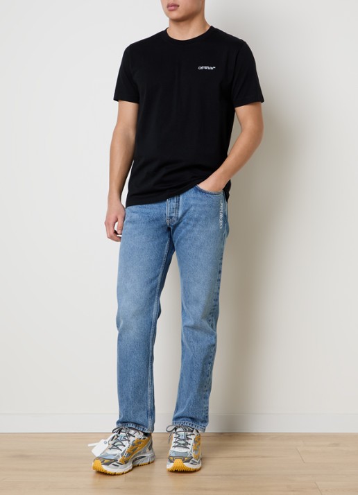 Off-White T-shirt met logo- en backprint - voorkant 5 zwart