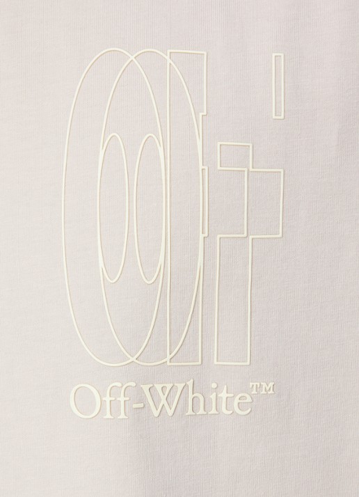 Off-White T-shirt met logo- en backprint - detail 4 beige