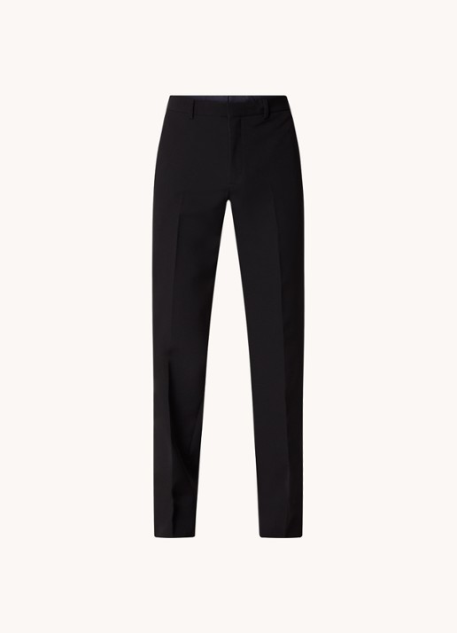 Off-White Tapered fit pantalon van wol met ritsdetail - voorkant 5 zwart