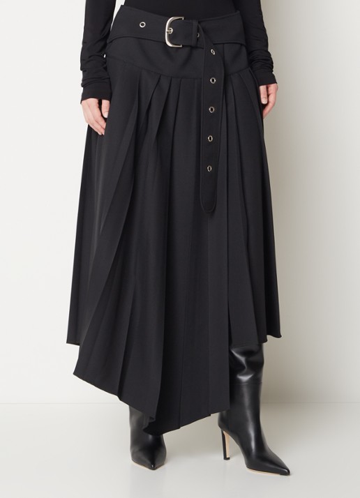 Off-White Tech Drill maxi rok met plissé en asymmetrische zoom - detail 2 zwart