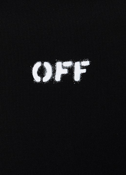 Off-White Top met col en logo - detail 4 zwart