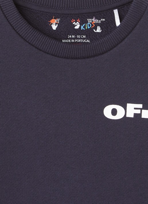 Off-White Type sweater met logo- en bakprint - detail 3 donkerblauw