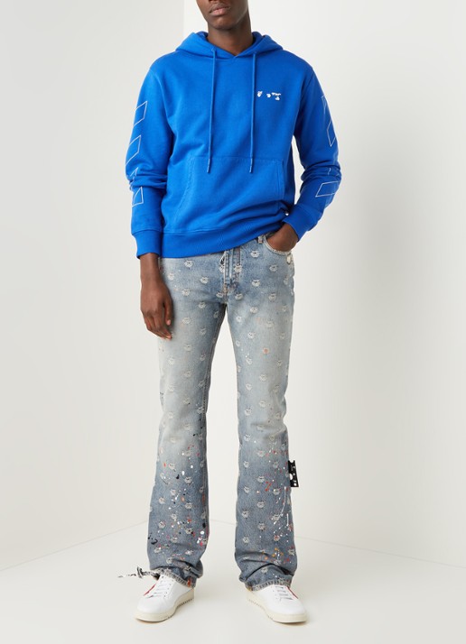 Off-White Wide fit jeans met print - voorkant 5 indigo