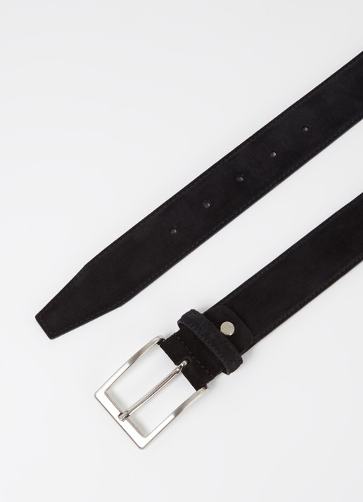 Officine Napoli 2035 riem van suède - detail 2 zwart