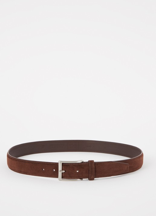 Officine Napoli 2035 riem van suède - voorkant bruin