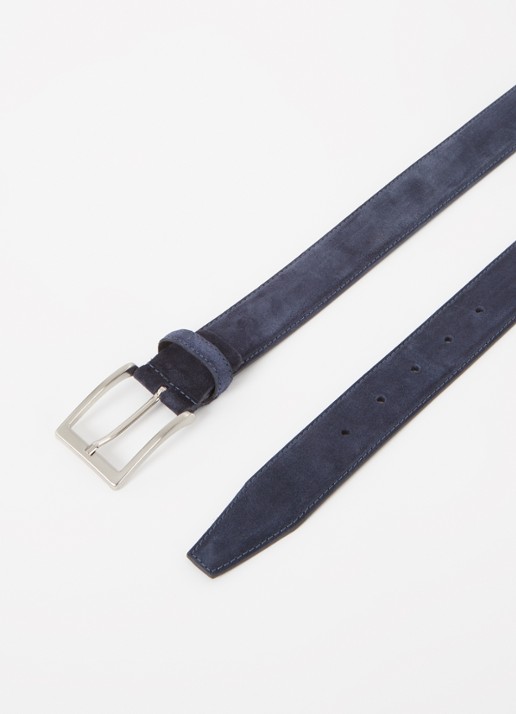 Officine Napoli 2035 riem van suède - detail 2 donkerblauw