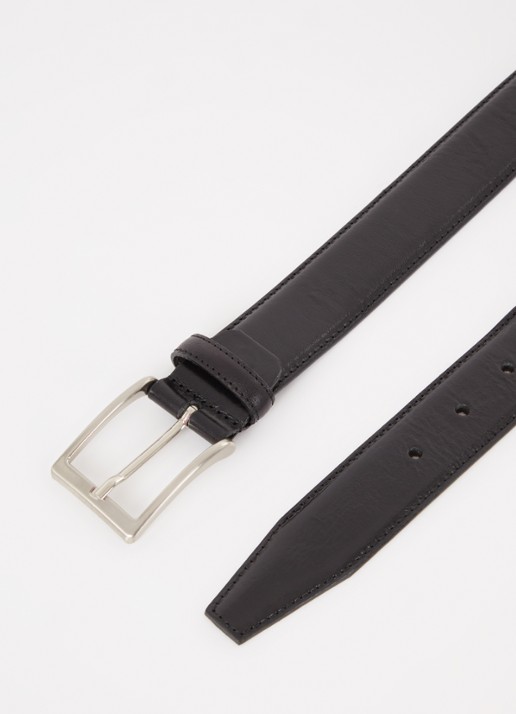 Officine Napoli Riem van leer - detail 2 zwart