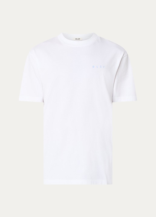 OLAF Brushstroke T-shirt met logo- en backprint