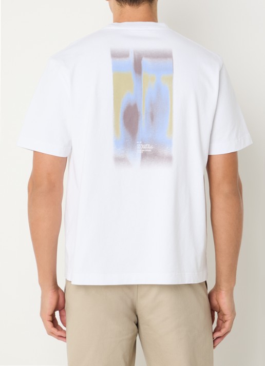 OLAF Brushstroke T-shirt met logo- en backprint