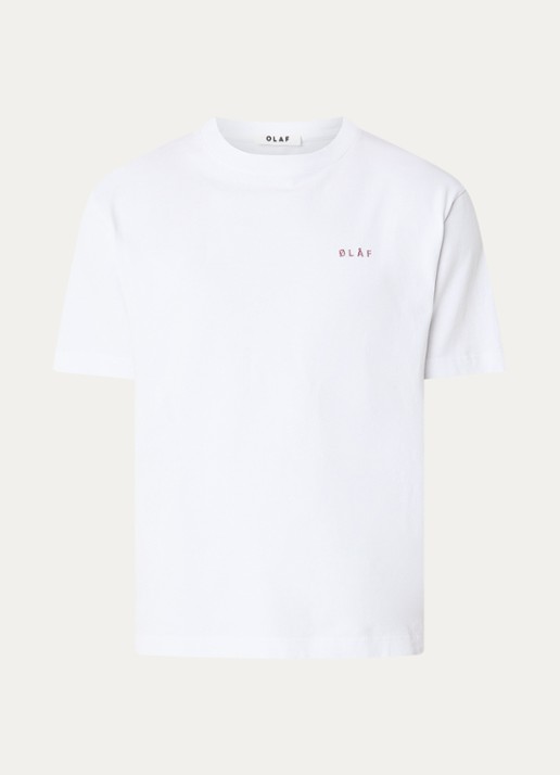OLAF Brushstroke T-shirt met logo- en backprint