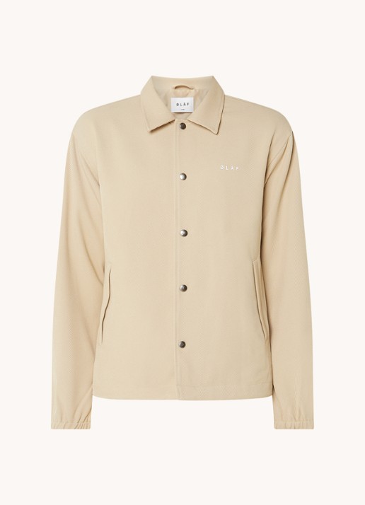 OLAF Coach jack met logo- en backprint  - voorkant 4 beige