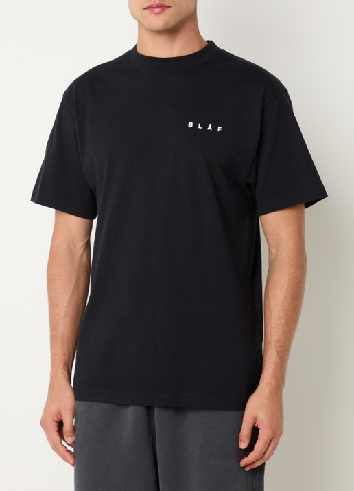 OLAF Crafted Pear T-shirt met logo- en backprint - achterkant zwart