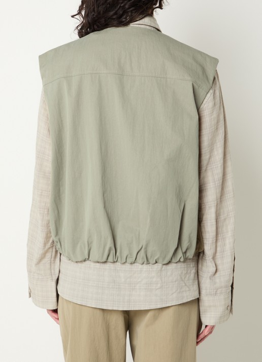 OLAF Gilet met logo en steekzakken - achterkant khaki