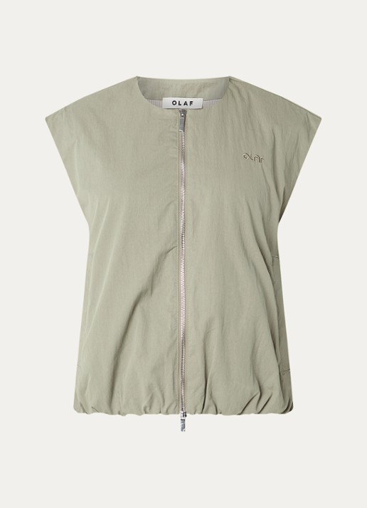 OLAF Gilet met logo en steekzakken - voorkant 3 khaki