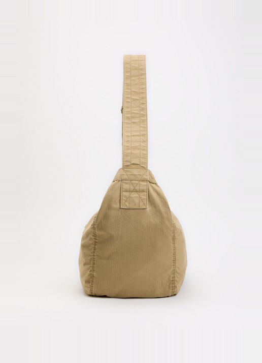 OLAF Herringbone Newspaperbag schoudertas met logo patchwork  - detail 4 camel