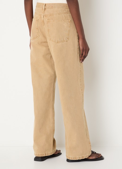 OLAF High waist straight leg jeans met gekleurde wassing - achterkant camel