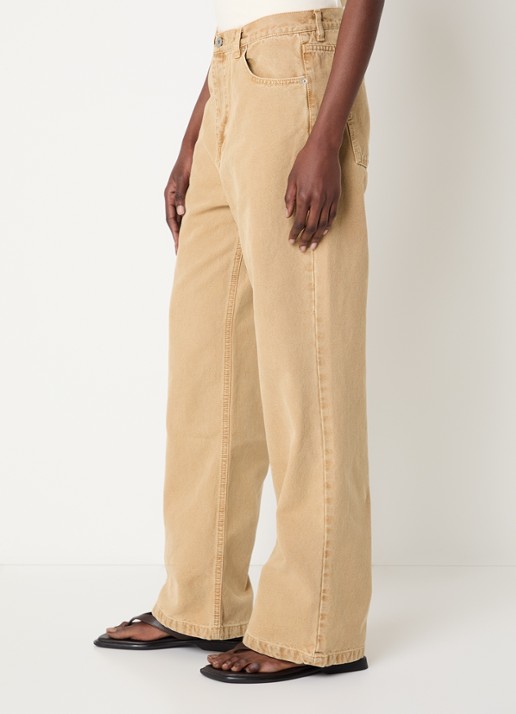 OLAF High waist straight leg jeans met gekleurde wassing - detail 5 camel