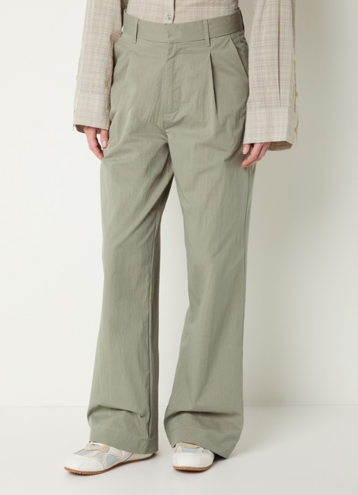 OLAF High waist wide fit pantalon met steekzakken