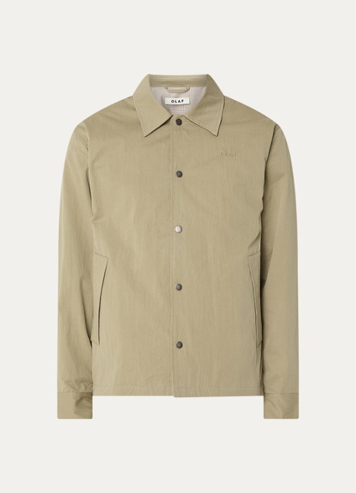 OLAF Jack met logo en steekzakken - voorkant 2 khaki