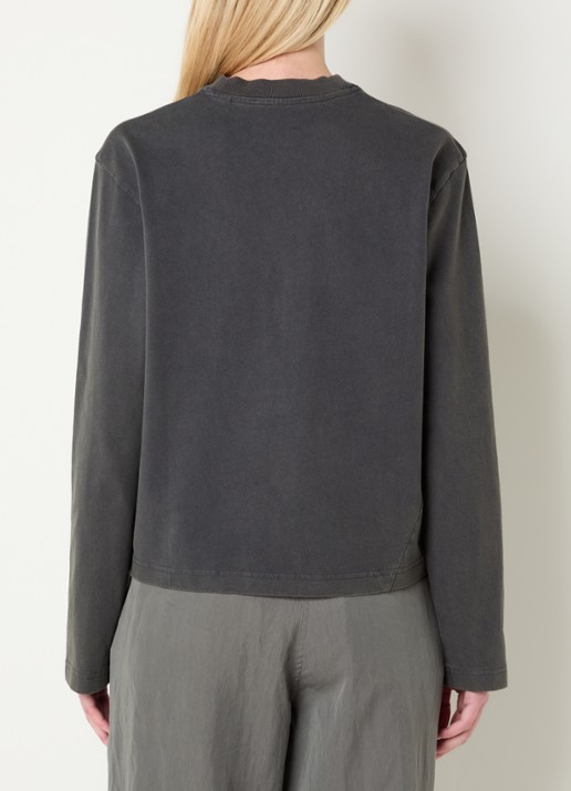 OLAF Long sleeve met logo en ronde hals - achterkant 2 antraciet