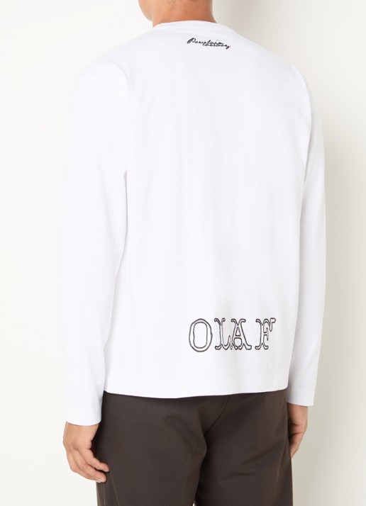 OLAF Longsleeve met borduring - detail 4 wit