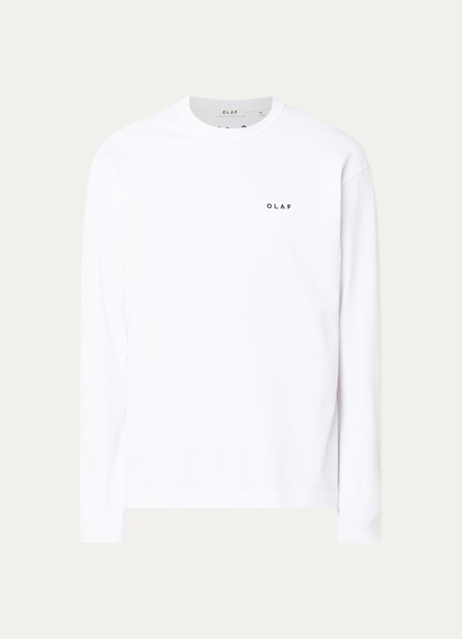 OLAF Longsleeve met borduring - voorkant 2 wit