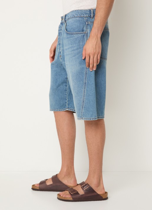 OLAF Loose fit korte broek van denim met medium wassing - detail 2 indigo