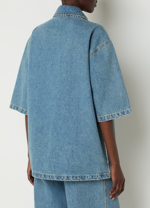 OLAF Oversized spijkerjas met medium wassing en borstzak - achterkant 3 indigo