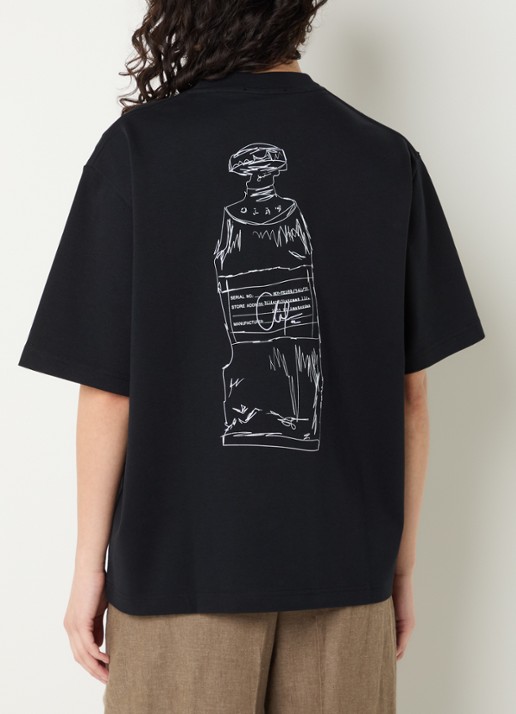 OLAF Paint Tube T-shirt met logo- en backprint - detail 2 zwart