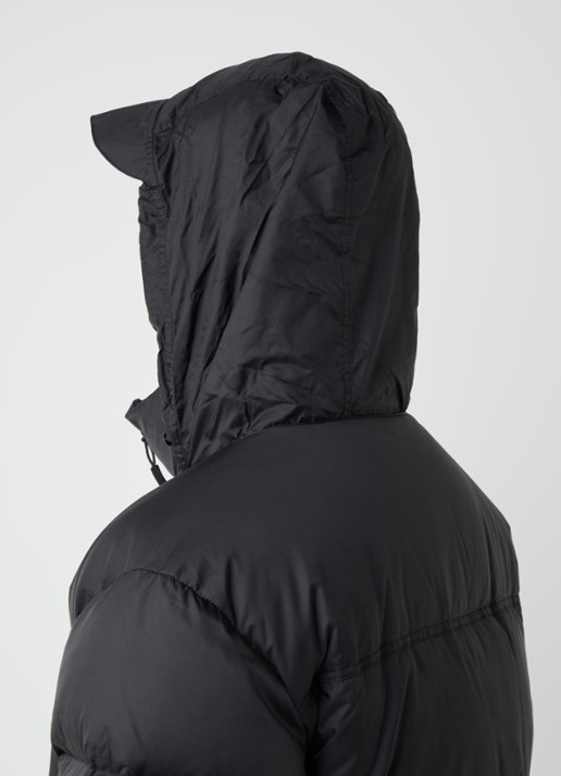 OLAF Puffer jack met donsvulling en opbergbare capuchon - detail 3 zwart