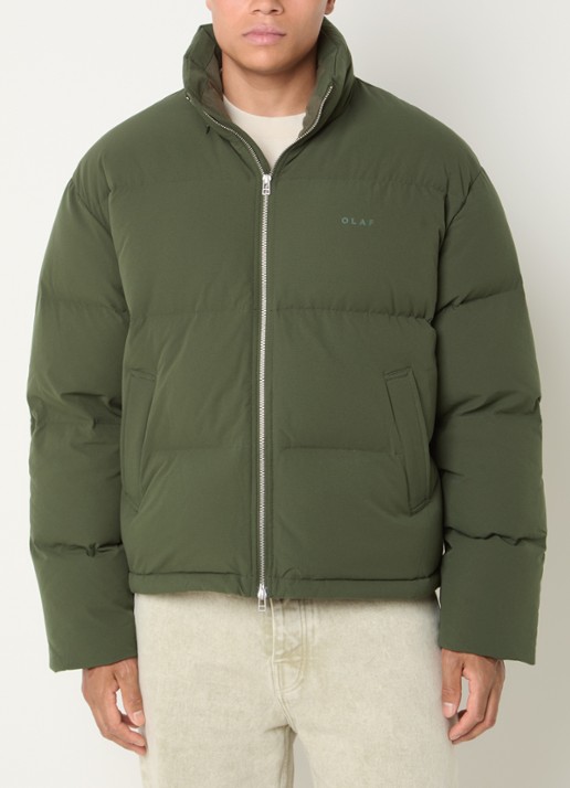 OLAF Puffer jack met opbergbare capuchon en logo