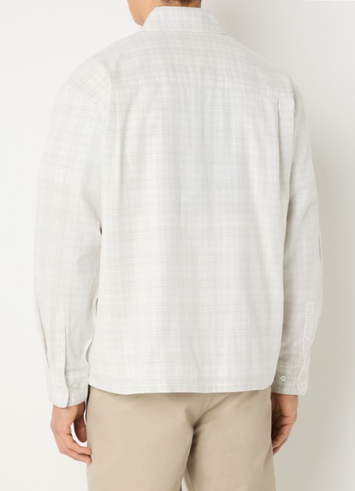 OLAF Regular fit overshirt met ruitdessin - achterkant 4 beige