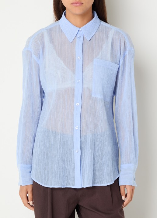 OLAF Semi-transparante oversized blouse met structuur