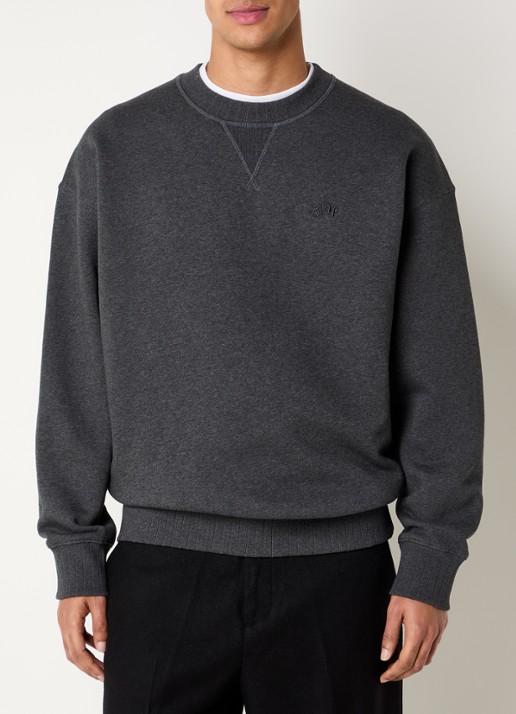 OLAF Signature Boxy sweater met gemêleerd dessin en logoborduring