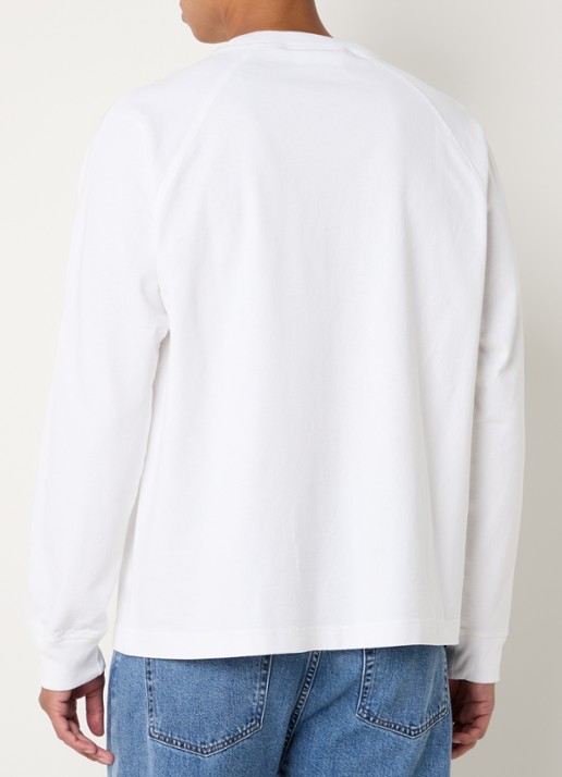 OLAF Signature longsleeve met logoborduring - achterkant 4 gebroken wit