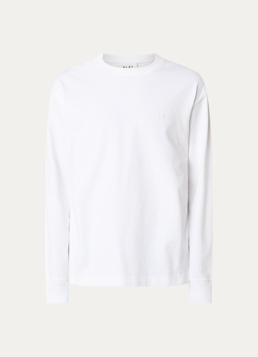 OLAF Signature longsleeve met logoborduring - voorkant 2 gebroken wit
