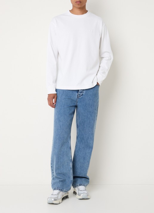 OLAF Signature longsleeve met logoborduring - voorkant 3 gebroken wit